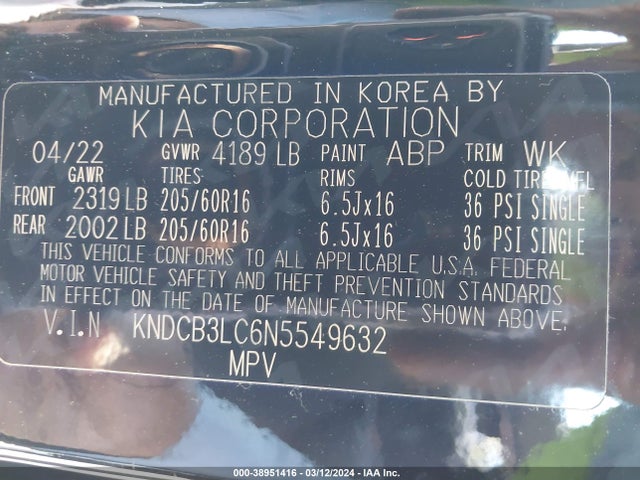 KIA Niro Lxs 2022 KNDCB3LC6N5549632 Image 9