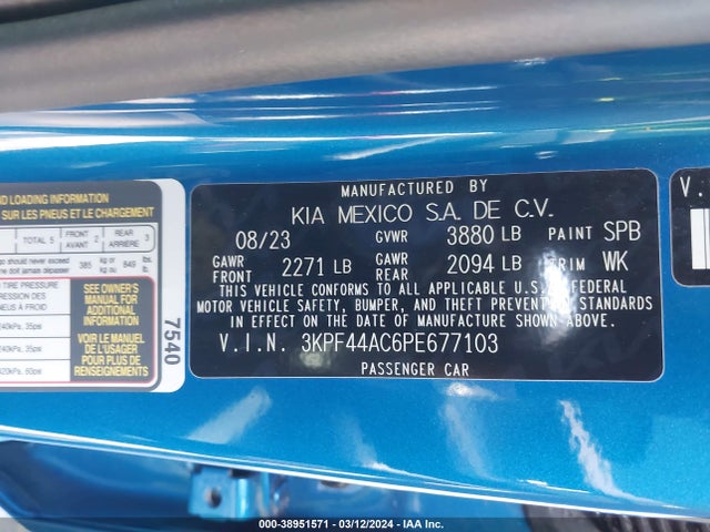 KIA Forte Gt Manual 2023 3KPF44AC6PE677103 Image 9