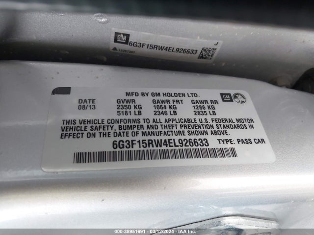 Chevrolet SS 2014 6G3F15RW4EL926633 Image 9