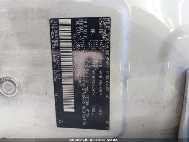 Toyota RAV4 SE 2016 2T3NFREV9GW299961 Image 9