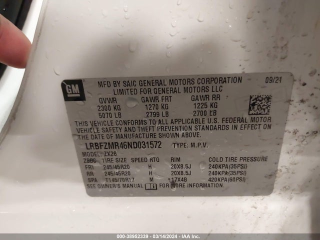 Buick Envision Awd Preferred 2022 LRBFZMR46ND031572 Image 9