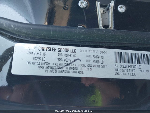 Dodge DART SXT 2015 1C3CDFBB3FD121159 Image 9