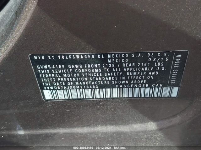 3VWD67AJXGM218483 Volkswagen Jetta 1.4t Se