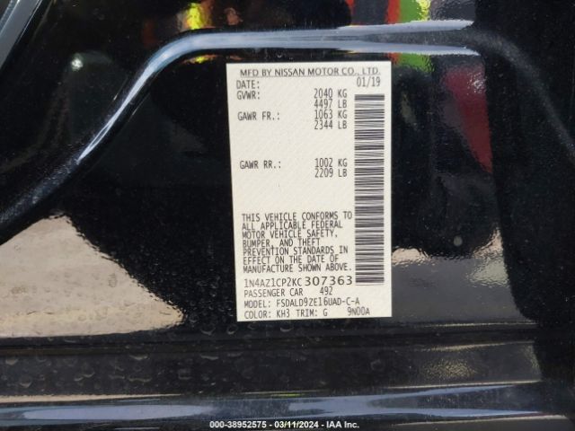 1N4AZ1CP2KC307363 Nissan LEAF SV