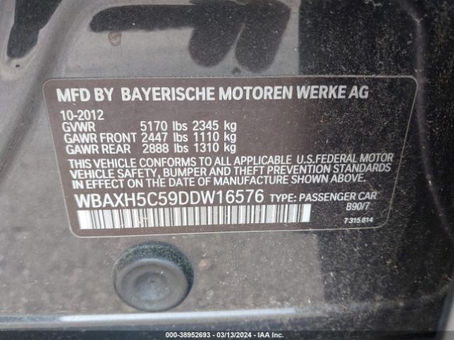2013 BMW 528I WBAXH5C59DDW16576 Photo 8