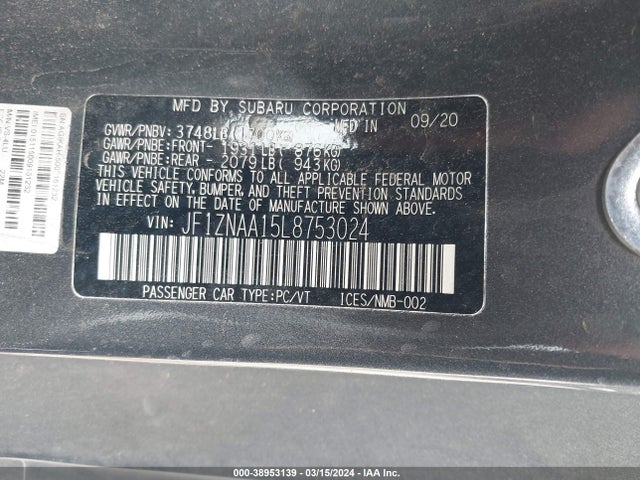Toyota 86 2020 JF1ZNAA15L8753024 Image 9