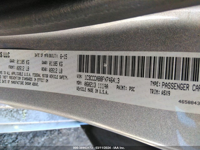 Chrysler 200 Limited 2015 1C3CCCAB8FN746413 Image 9
