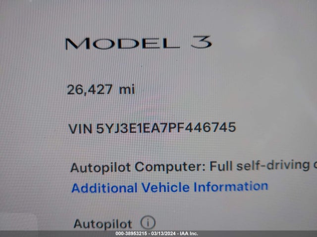 Tesla Model 3 Rear-wheel Drive 2023 5YJ3E1EA7PF446745 Image 9