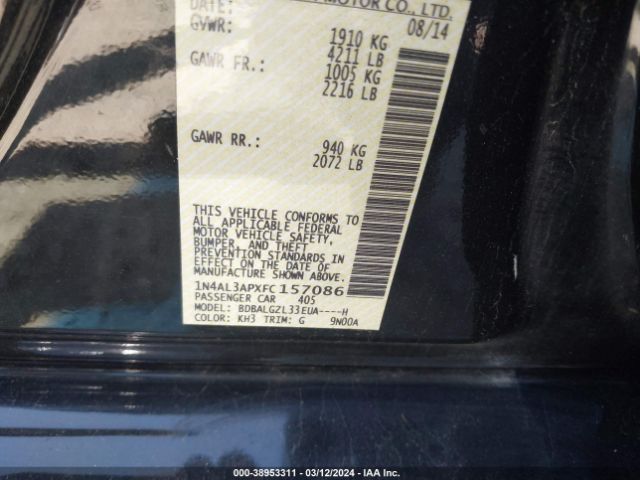 1N4AL3APXFC157086 Nissan Altima 2.5 S