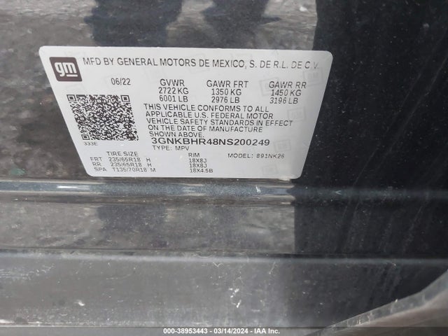 Chevrolet Blazer Awd 2lt 2022 3GNKBHR48NS200249 Image 9
