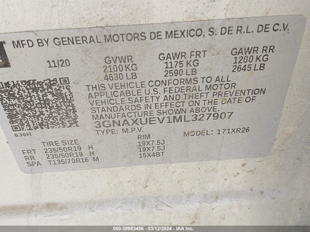 Chevrolet Equinox Awd Lt 2021 3GNAXUEV1ML327907 Image 9