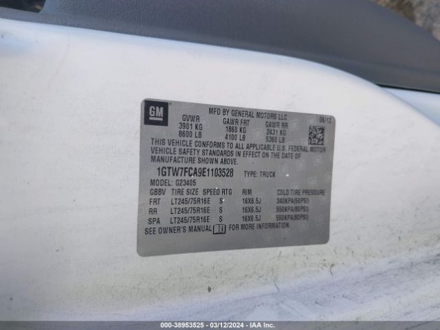 1GTW7FCA9E1103528 GMC Savana 2500 Work Van