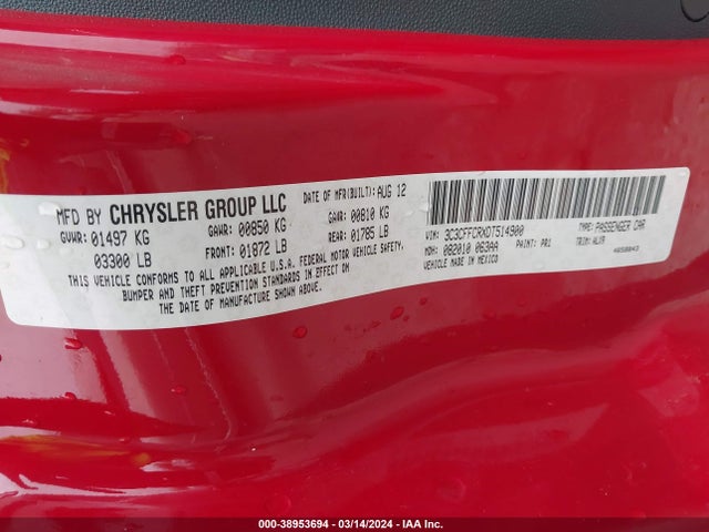 2013 FIAT 500 3C3CFFCRXDT514900 Photo 8