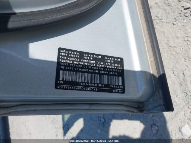 2008 SAAB 9-5 YS3ED49G783510852 Photo 8