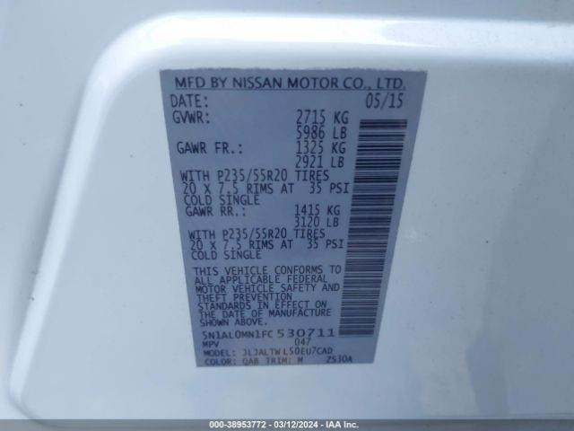 5N1AL0MN1FC530711 Infiniti QX60