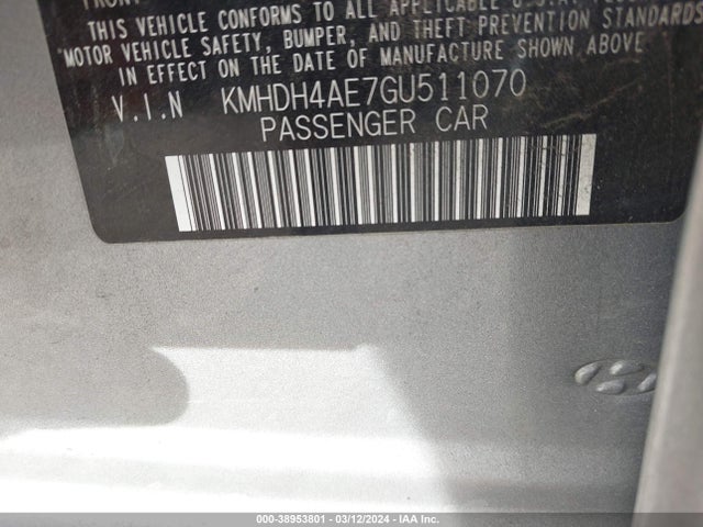Hyundai ELANTRA SE 2016 KMHDH4AE7GU511070 Image 9