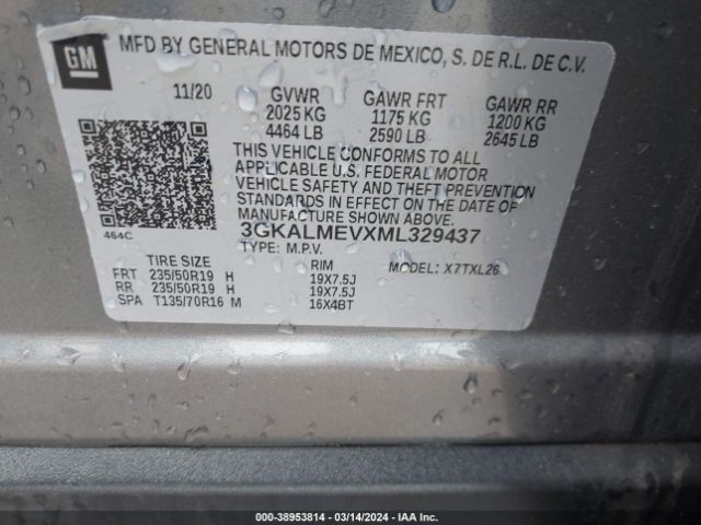 3GKALMEVXML329437 GMC Terrain Fwd Sle
