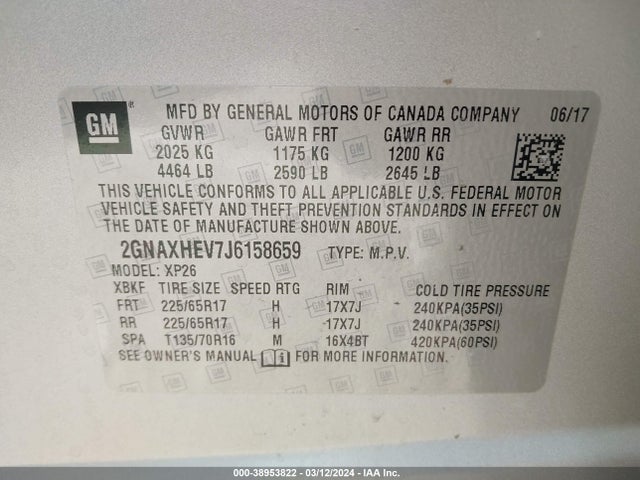 Chevrolet EQUINOX LS 2018 2GNAXHEV7J6158659 Image 9