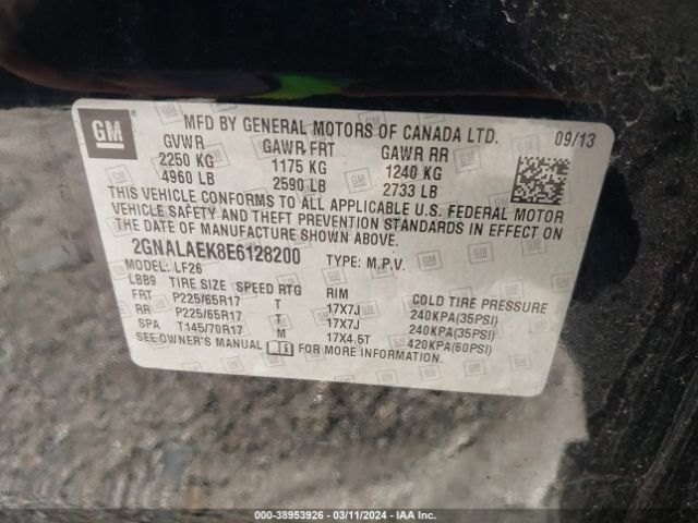 2GNALAEK8E6128200 Chevrolet EQUINOX LS