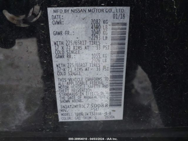 5N1AT2MT8JC750088 Nissan ROGUE SV