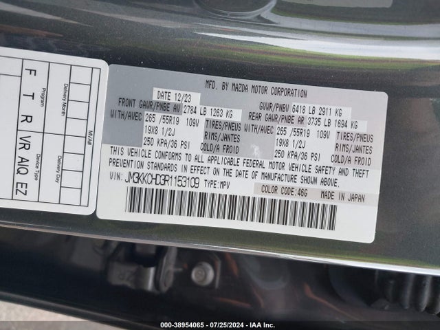 Mazda Cx-90 3.3 Turbo Preferred Plus 2024 JM3KKCHD3R1153109 Image 9