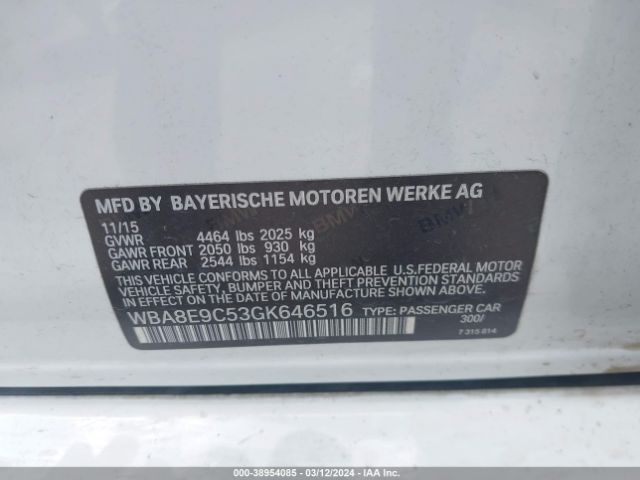 WBA8E9C53GK646516 BMW 328I
