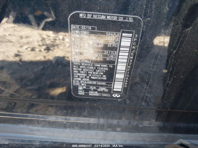 3PCAJ5M37KF106680 Infiniti Qx50 Essential