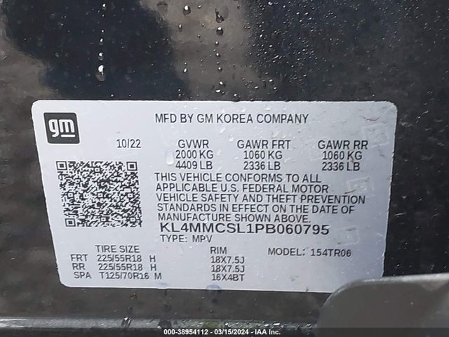 KL4MMCSL1PB060795 Buick Encore Gx Preferred Awd