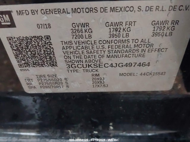Chevrolet Silverado 1500 1lz 2018 3GCUKSEC4JG497464 Image 9
