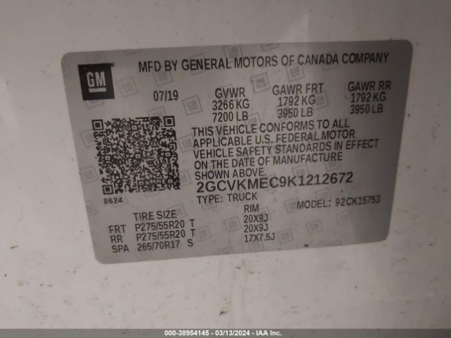 2GCVKMEC9K1212672 Chevrolet Silverado 1500 Ld Silverado Custom