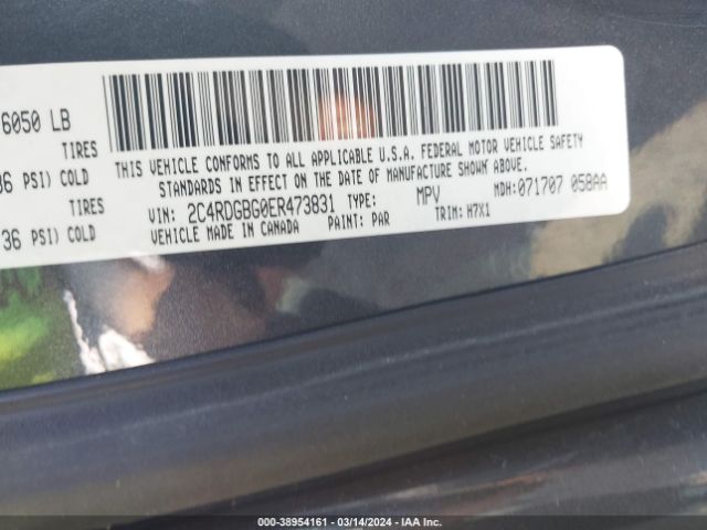 2C4RDGBG0ER473831 Dodge Grand Caravan American Value Pkg