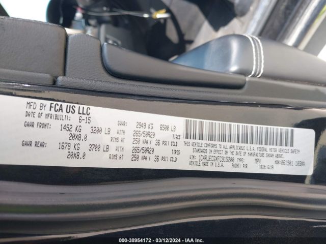 1C4RJECGXFC915200 Jeep Grand Cherokee Overland