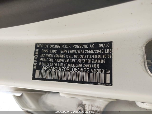 2011 PORSCHE PANAMERA WP0AB2A70BL060822 Photo 8