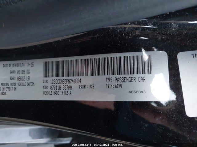 Chrysler 200 Limited 2015 1C3CCCAB5FN748684 Image 9