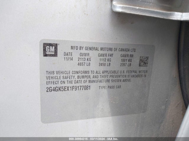 2G4GK5EX1F9177081 Buick Regal Turbo