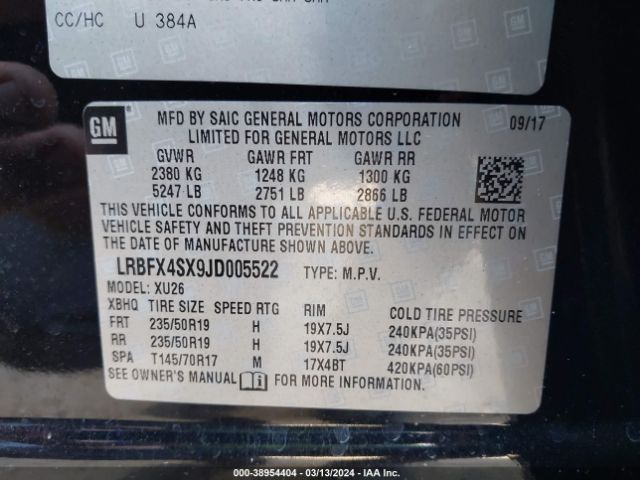 LRBFX4SX9JD005522 Buick Envision Premium Ii