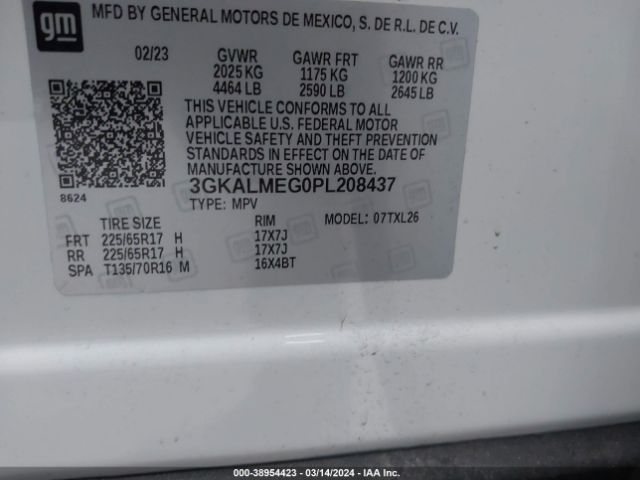 3GKALMEG0PL208437 GMC Terrain Fwd Sle