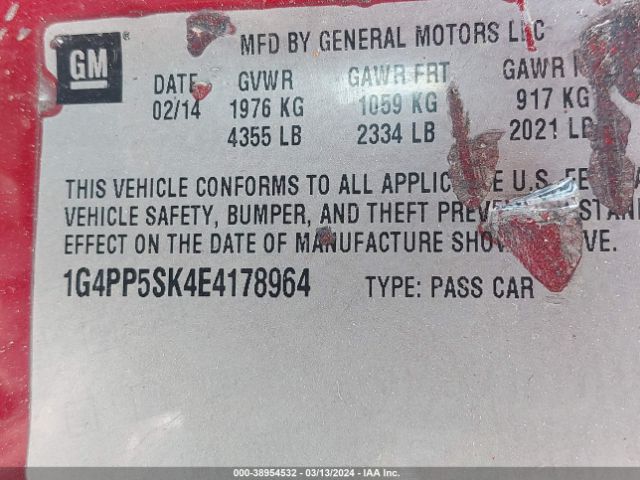 1G4PP5SK4E4178964 Buick Verano
