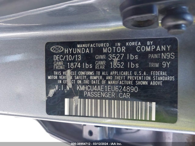 Hyundai ACCENT GLS 2014 KMHCU4AE1EU624890 Image 9