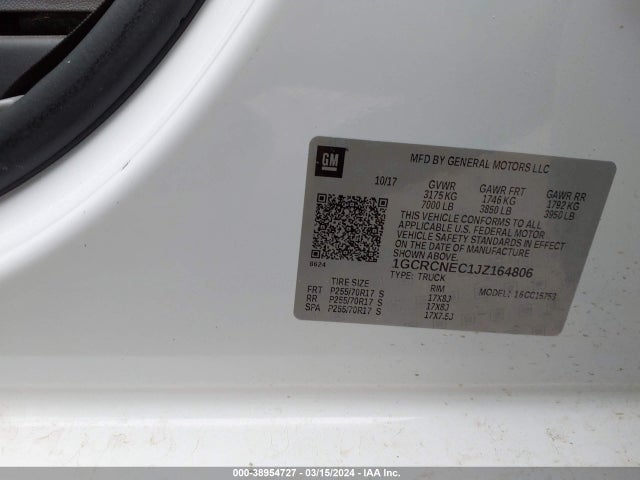 Chevrolet Silverado 1500 Wt 2018 1GCRCNEC1JZ164806 Image 9