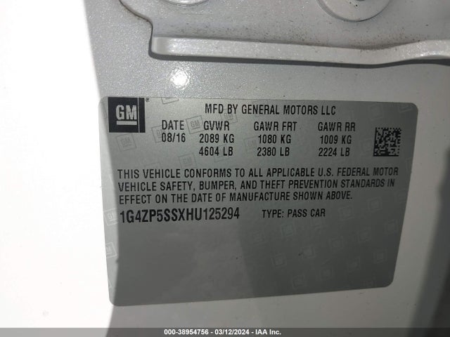 1G4ZP5SSXHU125294 Buick Lacrosse Essence