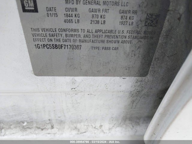 Chevrolet Cruze 1lt Auto 2015 1G1PC5SB0F7170367 Image 9