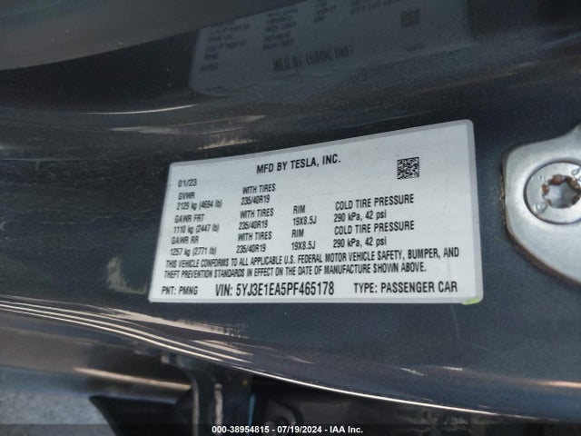 Tesla Model 3 Rear-wheel Drive 2023 5YJ3E1EA5PF465178 Image 9