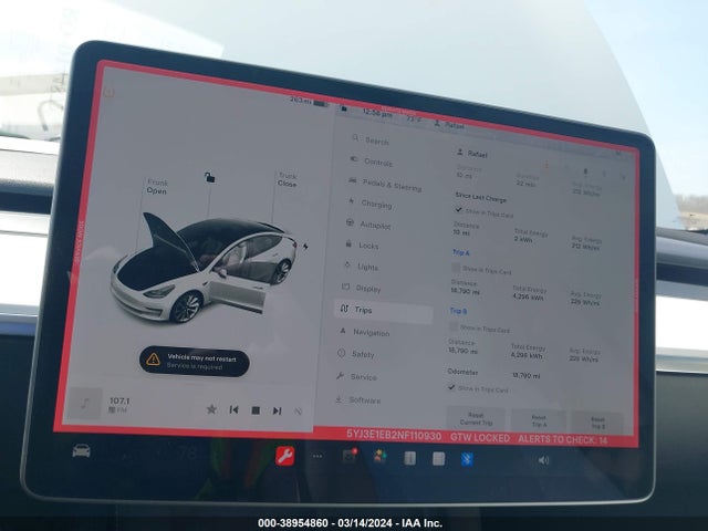Tesla Model 3 Long Range Dual Motor All-wheel Drive 2022 5YJ3E1EB2NF110930 Image 18