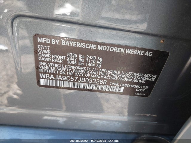 BMW 530e Iperformance 2018 WBAJA9C57JB033268 Image 9