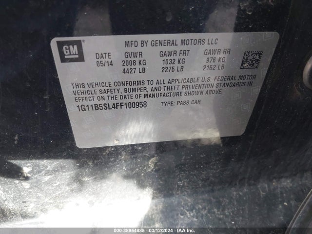 Chevrolet MALIBU LS 2015 1G11B5SL4FF100958 Image 9