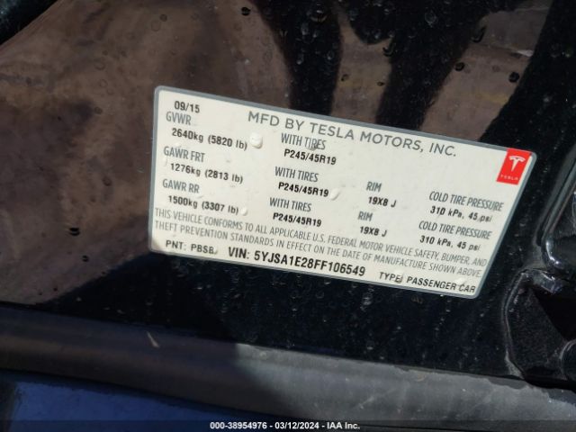 5YJSA1E28FF106549 Tesla Model S 70d/85d/p85d