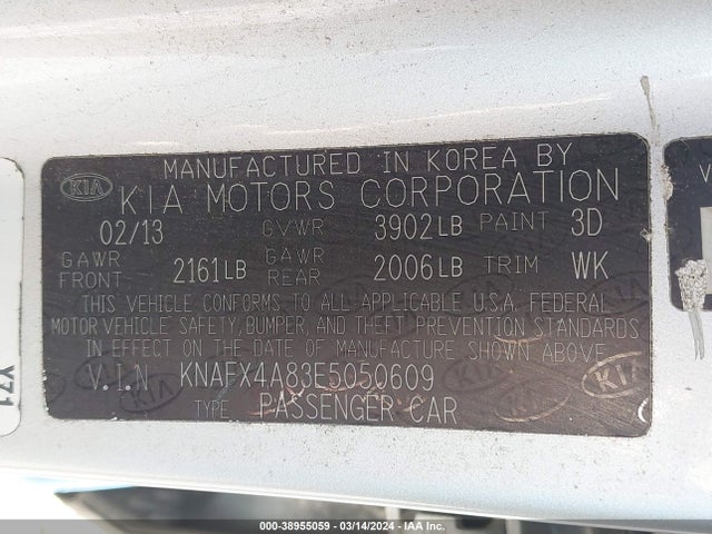 KIA FORTE EX 2014 KNAFX4A83E5050609 Image 9