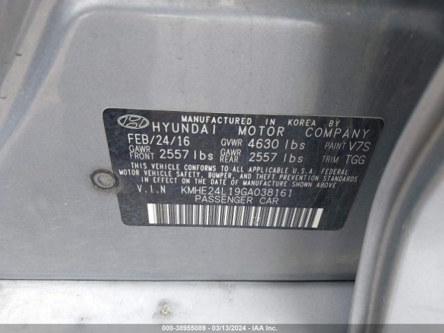 KMHE24L19GA038161 Hyundai Sonata Hybrid Se