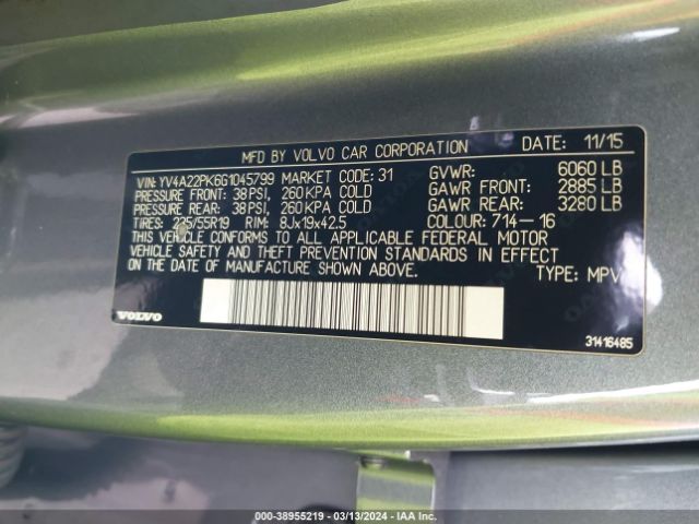 YV4A22PK6G1045799 Volvo Xc90 T6 Momentum